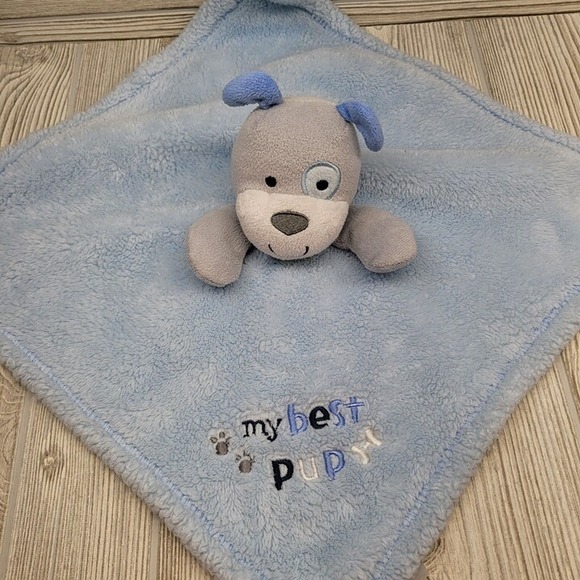 Blanket Buddy Blue Dog My Best Pup Infant Toddler Lovey Stuffed Animal Baby Gear - Picture 1 of 7